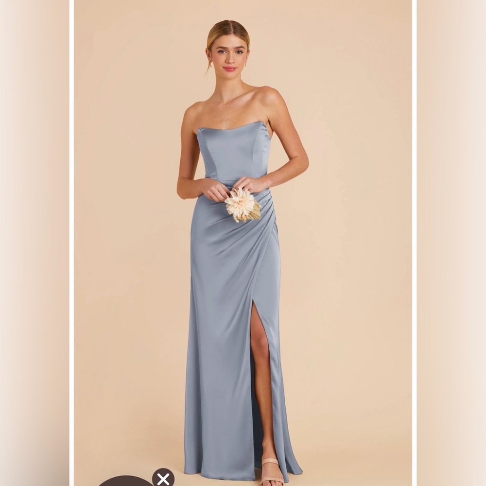 Birdy Grey Anne Dress Matte Satin Dusty Blue